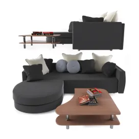 Corner sofa with coffee table